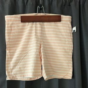 Striped peach and white khaki GAP shorts
